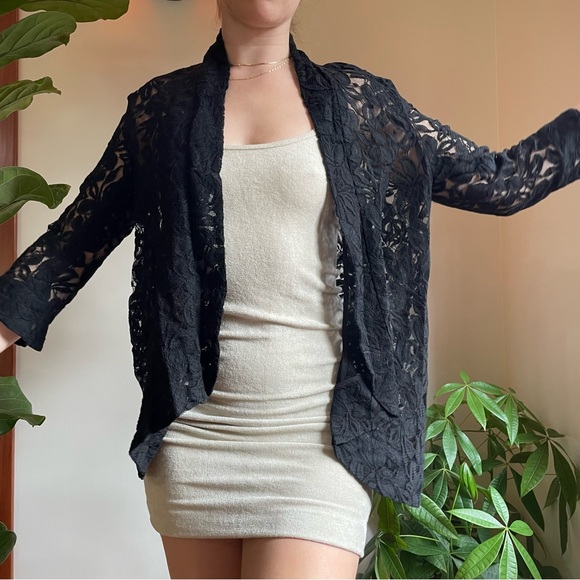 Lush Jackets & Blazers - Black Lace Blazer
